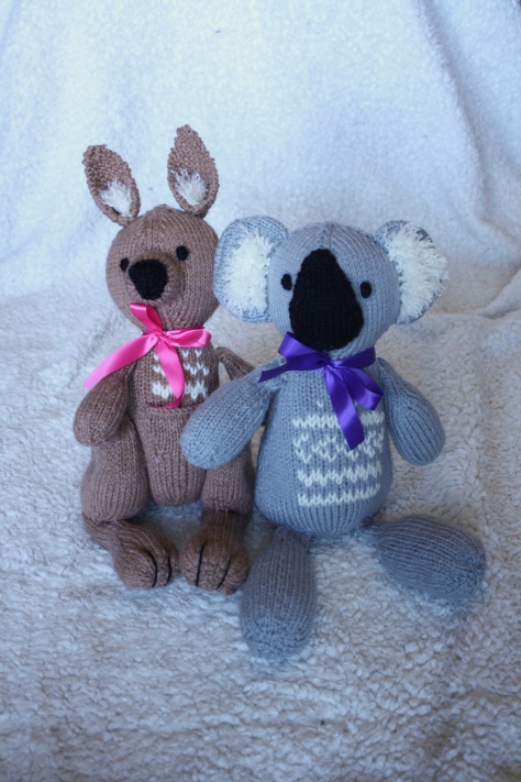 Knitted; Kangaroo & Koala